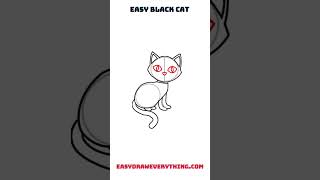 Easy black cat drawing for halloween 2024 #easytodraw #halloween2024 #halloweendrawing