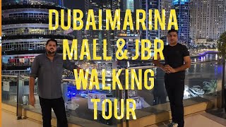 Dubai Marina Mall & JBR 🇦🇪 Jumeirah Beach Residence Night Life [ 4K ] Night Walking Tour #jbrdubai