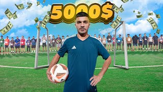 تحدي آخر واحد يضيع الركلة الحرة له 5000$ | ضد 30 لاعب 😱🔥