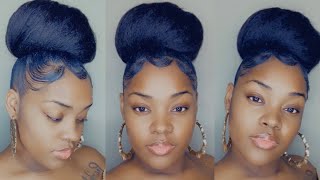 HOW TO: SLEEK JUMBO BUN w/ SWOOP BABY HAIRS on NATURAL HAIR | STEP BY STEP TUTORIAL