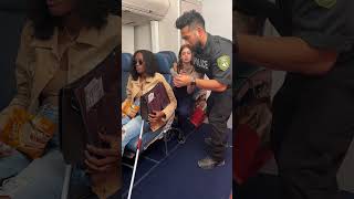 Stewardess and a passenger stealing from a blind woman