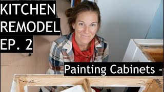 Painting Kitchen Cabinets with Valspar Cabinet Paint! Episode 2 Kitchen Remodel