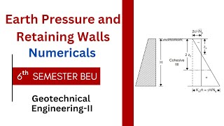 Numericals Earth Pressure & Retaining Walls I Geotechnical Engg I Soil Mechanics I GATE I ESE &AE/JE