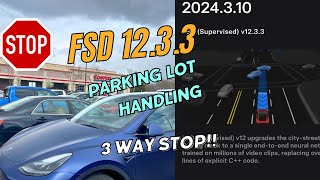 Tesla FSD Parking Lot Challenge: Mastermind 3-Way Stops & Stress-Free Exits!