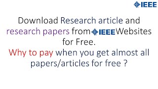 how to download research papers from ieee for free