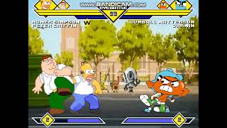 Mugen #965 Homer Simpson & Peter Griffin vs Gumball & Darwin