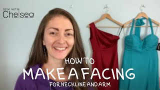 How to make a facing for neckline and arm together.