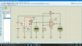 Rangkaian penguat non-Inverting dengan menggunakan software Proteus