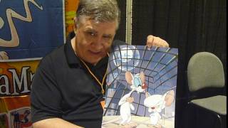 Maurice LaMarche voicing "The Brain" from Pinky & The Brain after signing autograph