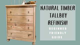 HOW TO REFINISH A CHEST OF DRAWERS TO A LIGHT TIMBER LOOK. BEGINNER GUIDE!