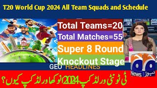 T20 World Cup 2024 all Teams Squads and Schedule// This is Historical Event of Cricket