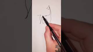 how to draw Australia cattle dog with one line