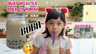 CARA MEMBUAT BOBA MILK TEA SENDIRI  / MINUM ES BOBA TERENAK / BOBA 2 BAHAN