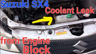 Suzuki SX4: How to Fix Coolant Leak from Engine Block? pls any ideas?