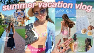 SUMMER VACATION VLOG 🥥🐚🌺 | beach, reading, sunsets, swimming, Florida 30A, chaos, & more