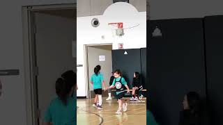 Girls Team Attack Basketball. Amber Trails School Winnipeg. February 17,2024.