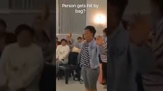 Person gets hit by a bag