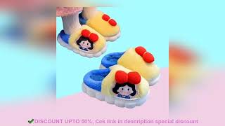 ✔️Spring Autumn Winter Kids Shoes girl Snow White Warm Slippers Children Christmas Slippers