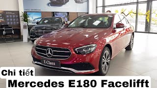 Chi tiết lăn bánh Mercedes E180 facelift 2022| màu đỏ nội thất đen