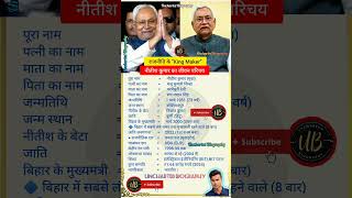 नीतीश कुमार का परिचय | Nitish Kumar Biography 📜 #nitishkumar #jdu #shorts #ndavsindia #bjp #pmmodi