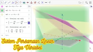 CARA MUDAH MENYELESAIKAN SISTEM PERSAMAAN LINEAR TIGA VARIABEL (SPLTV) menggunakan GEOGEBRA