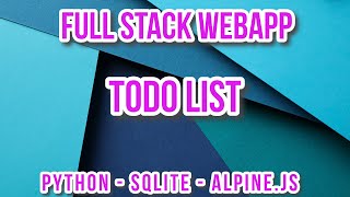 semplice Fullstack webapp in python: todo list #principiantes #fullstack #python