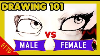 Drawing Eyes - Male vs Female Eye - Easy Things to Draw