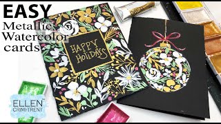 EASY  Metallic Holiday Cards / Christmas Card Ideas