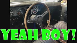 Woodgrain steering wheel for the Plymouth Cuda