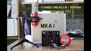 Bộ soundcard MKAI V8 - mic BM900 trong hộp chất lượng cao giá cực rẻ !