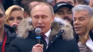 vladimir Putin Sing Russian Anthem Among 150 Thousands People - World Cup 2018