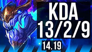 AURELION SOL vs AHRI (MID) | 13/2/9, Legendary | EUW Diamond | 14.19