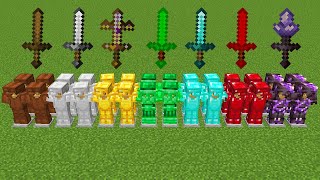 Which sword is stronger 2x2 in Minecraft experiment?