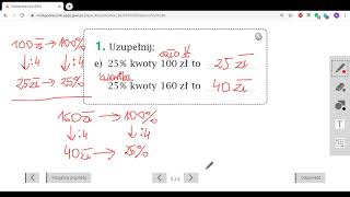 Obliczenia procentowe - część 2, klasa 6