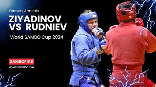 ZIYADINOV Musokhon (UZB) vs RUDNIEV Vladyslav (UKR). World #SAMBO Cup 2024 in Yerevan, Armenia