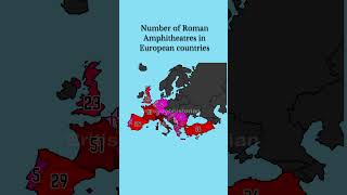 Number of Roman Amphitheatres in European countries