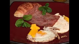 FOOD/ HAM & EGG W/ CRESTEN. TRỨNG VÀ GIĂM BÔNG.