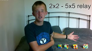 2x2 - 5x5 Cubing Relay!!! | CRAZY ENDING!!!