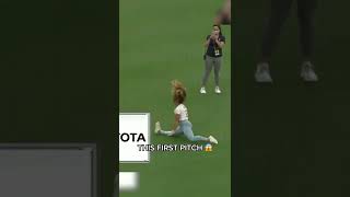 She had one of the best first pitches you’ll ever see! 😱