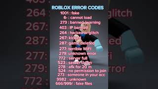 Roblox error codes