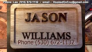 CNC Custom Carved Wood Name Tags - 3D Red Oak-with sound