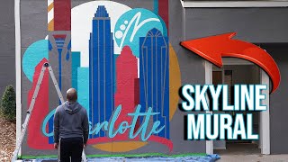 Charlotte North Carolina Skyline Mural (Timelapse)