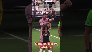 Messi consoling DJ Khaled's son #messi #football #soccer #ronaldo #cr7 #ronaldo #djkhaled #sports