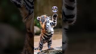 Purr-fection! 😻🌟 Paw-some Pursuit: Tiny Tiger Tot's Adorable Droplet Adventure! 🐾💦😍