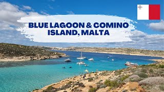 The amazing azure water of the Blue Lagoon + the tiny Comino Island, Malta | 4K Travel Video