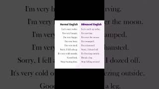 Normal English vs Advance English|| #shorts #english #englishlanguage #viral #vocabulary