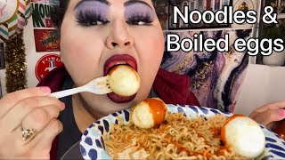 Hot spicy Noodles with boiled eggs Mukbang | Does big foot live in Colorado?