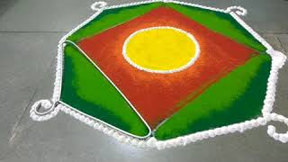 Free Hand Rangoli | Beautiful With Clothes Hanger for Diwali 2020