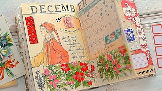 Collaging In An Altered Book Bullet Journal Pages | December Diaries