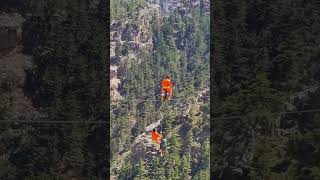 Daredevil High-Wire Act in Helan Mountain Canyon